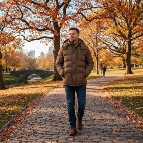 Helios The Heated Coat (Color: Mocha- XL, size: Extra Large)